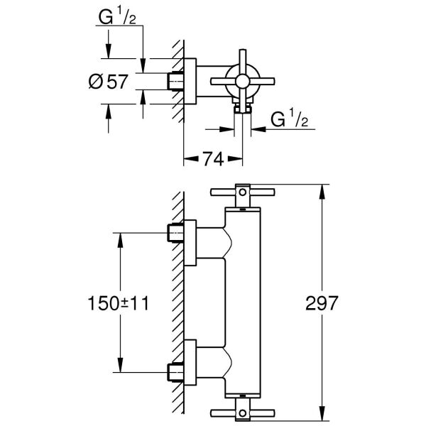 Grohe Atrio Çift Kumandalı Duş Bataryası - 26003003