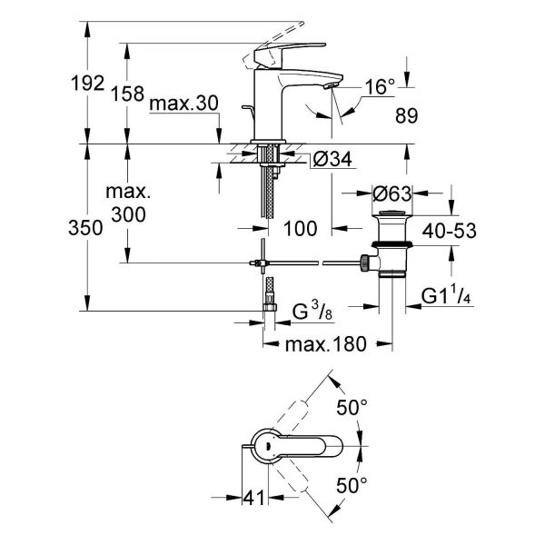 Grohe Eurostyle Cosmopolitan Tek Kumandalı Lavabo Bataryası S- Boyut - 23037002