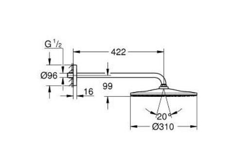 Grohe Rainshower Mono 310 Tepe Duşu Seti, 31 cm, Bakır - 26558DA0