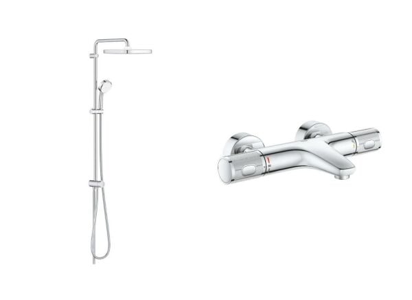 Grohe Tempesta 250 Kare Duş Seti (Duş kolonu + Termostatik Batarya) - 26694000SET