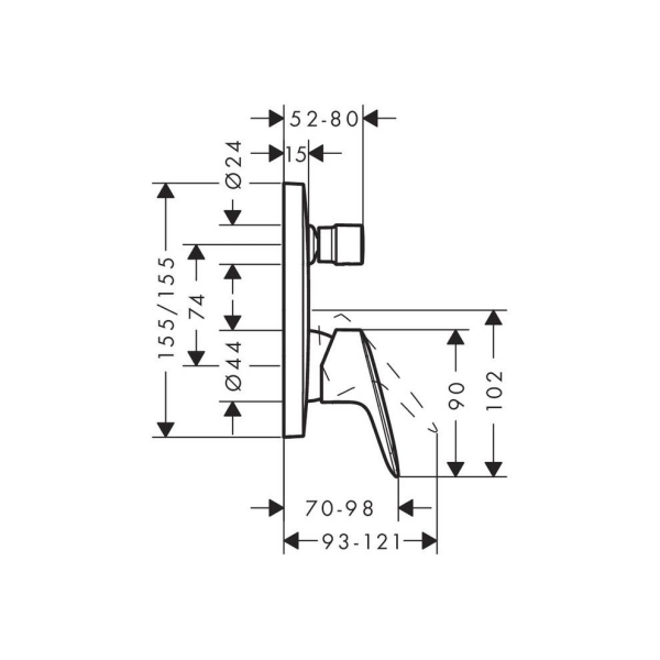 Hansgrohe Logis Ankastre Tek Kollu Banyo Bataryası 71405000