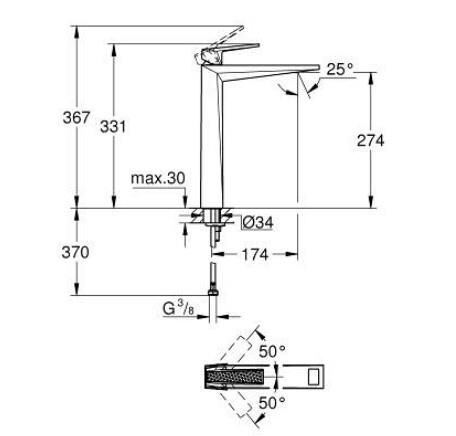 Grohe Allure Brilliant Private Collection XL-Boy Tezgah Üstü Lavabo Bataryası - 24417000