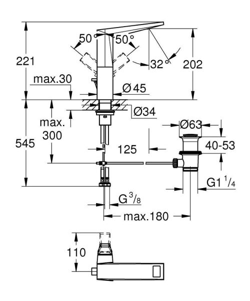Grohe Allure Brilliant Private Collection Lavabo Bataryası L Boyut Krom – 24400000