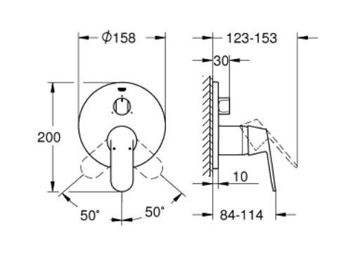 Grohe Eurocosmo Tek Kumandalı 3 Yönlü Banyo Bataryası - 24226000