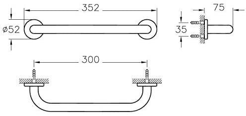 VitrA Arkitekta A44375 Küvet Tutamağı Krom