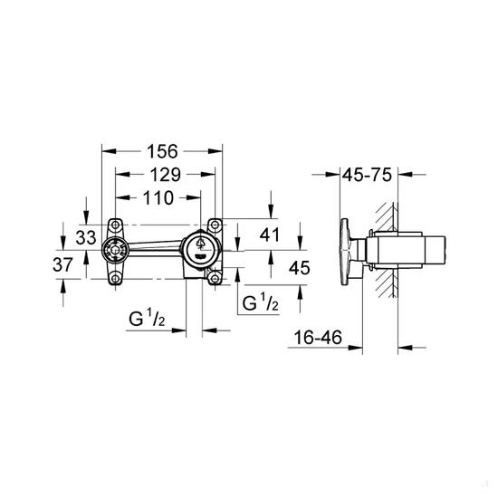Grohe Duvardan Lavabo Bataryası İçin Ankastre İç Gövde - 32635000