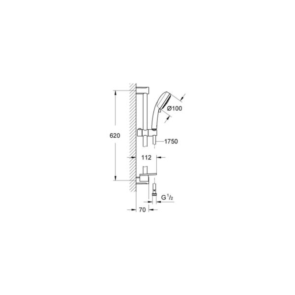 Grohe Tempesta Cosmopolitan 100 Sürgülü Duş Seti 4 Akışlı 27577002