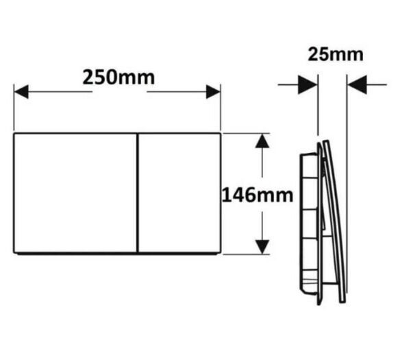 Geberit Kumanda Kapağı Sigma70 Çift basmalı Siyah Cam - 115.622.SJ.1