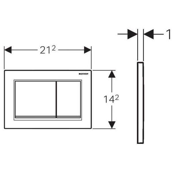 Geberit Kumanda Kapağı Omega30 - Çift Basmalı Beyaz / Parlak Krom - 115.080.KJ.1