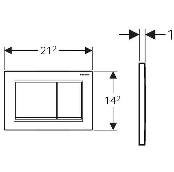 Geberit Kumanda Kapağı Omega30 - Çift Basmalı Beyaz / Parlak Krom - 115.080.KJ.1