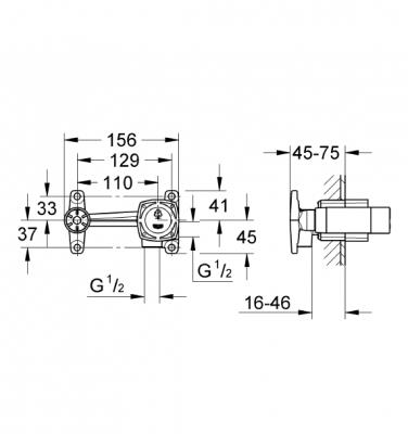 Grohe Duvardan Lavabo Bataryası Ankastre Iç Gövde - 23319000