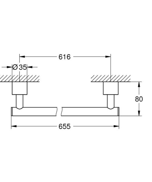 Grohe Uzun Havluluk 650 mm Atrio Krom – 40889000