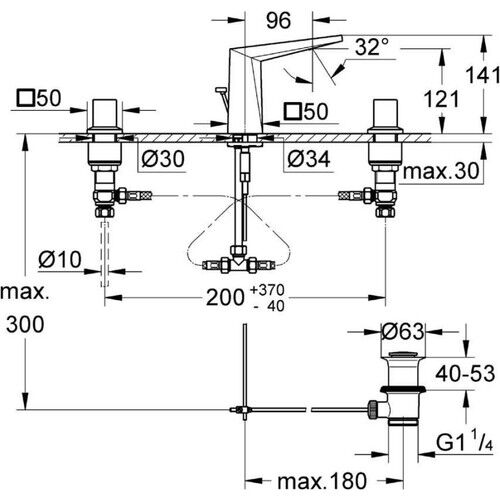 Grohe Allure Brilliant 3 Delikli Lavabo Bataryası-S Boyut - 20342000