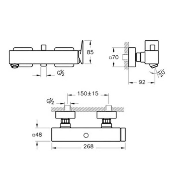 Artema Brava A42613 Banyo Bataryası Krom