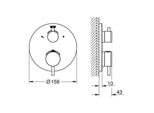 Grohe Atrio Termostatik Banyo/Duş Bataryası - 24135DC3