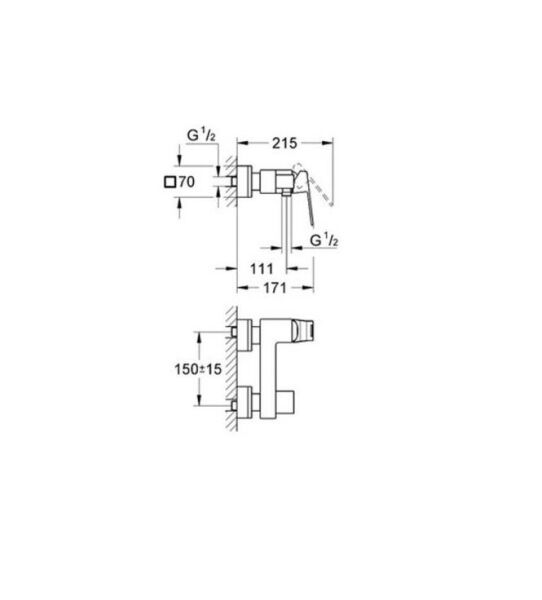 Grohe Eurocube Tek Kumandalı Duş Bataryası - 23145000