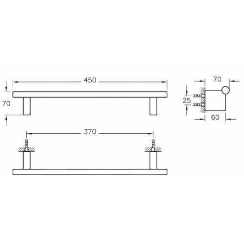 VitrA Diagon A44432 Uzun Havluluk Krom