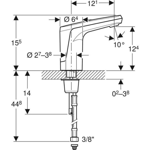 Geberit Type80 Fotoselli Batarya Çift Su Girişli Elektrikli - 116.134.21.1