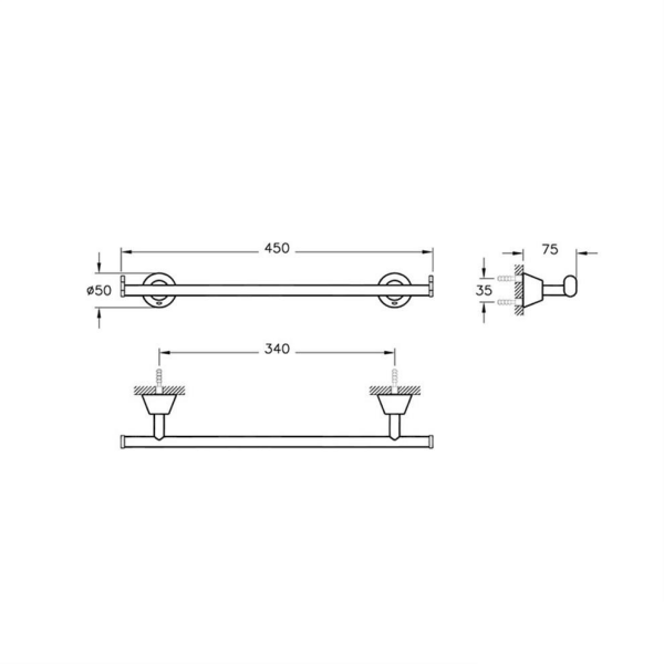 VitrA Matrix A44578 Uzun Havluluk Krom