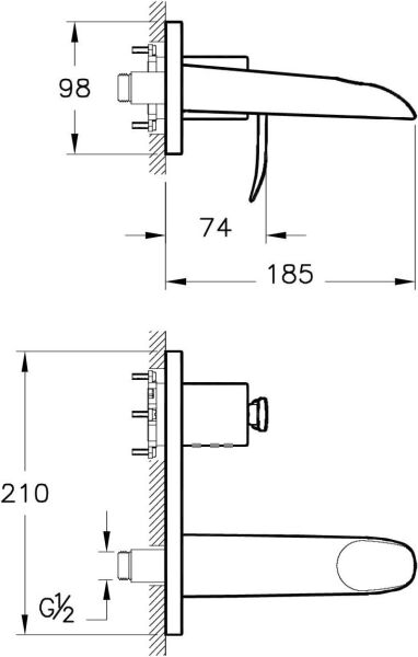 Artema T4 Ankastre Lavabo Bataryası (Sıva Üstü Grubu - Şelale) A42237