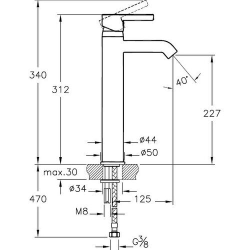Artema Meta S A41794 Yüksek Lavabo Bataryası, Krom