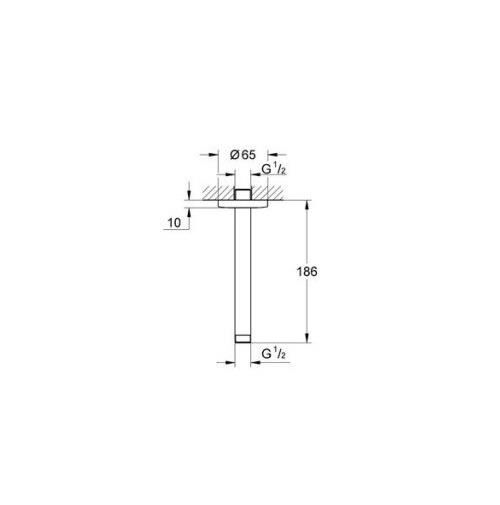 Grohe Tavandan Duş Başlığı Tavan İniş Borusu 186 mm - 27559000