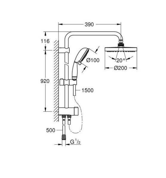GROHE NTempRustik 200 duş sistemi+divertör 26454001