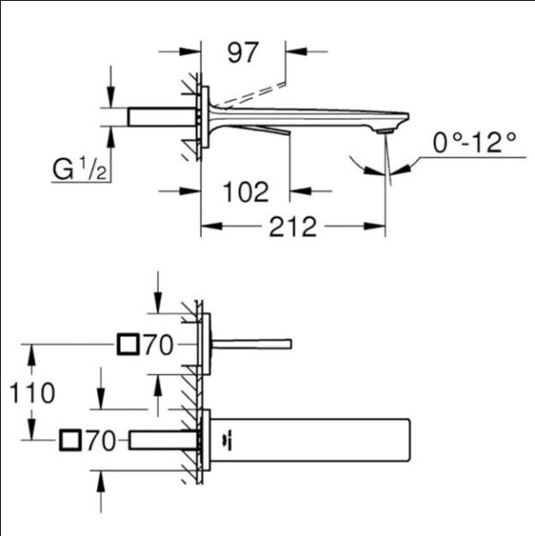 Grohe Allure İki delikli lavabo bataryası M-Boyut - 19386GN2