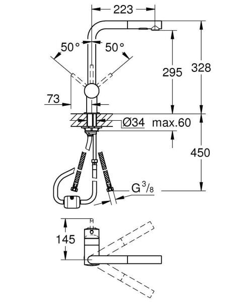 Grohe Minta Tek Kumandalı Eviye Bataryası 30274000