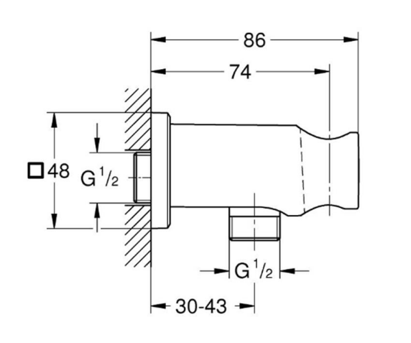 Grohe Rainshower Duş çıkış dirseği 1/2″ tutuculu - 26659DL0