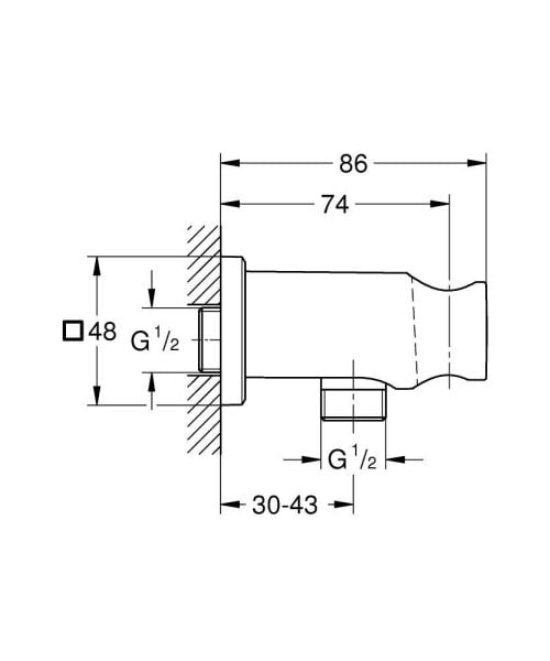 Grohe Rainshower Duş çıkış dirseği 1/2″ tutuculu - 26659GL0