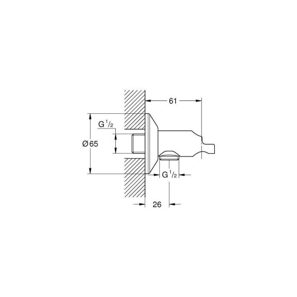Grohe Sena Duş Çıkış Dirseği - 26333000 Taharet Duşları 26333000