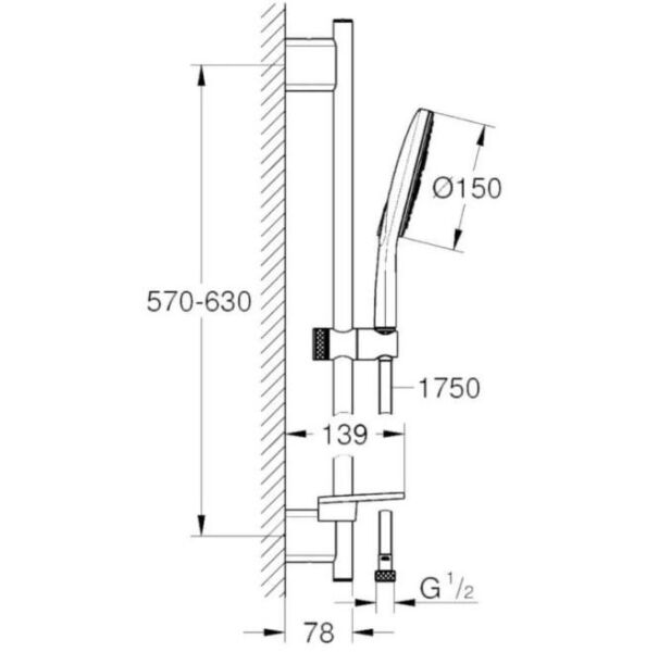 Grohe RainShower SmartActive 3 Akışlı Sürgülü Duş Seti - 26592000