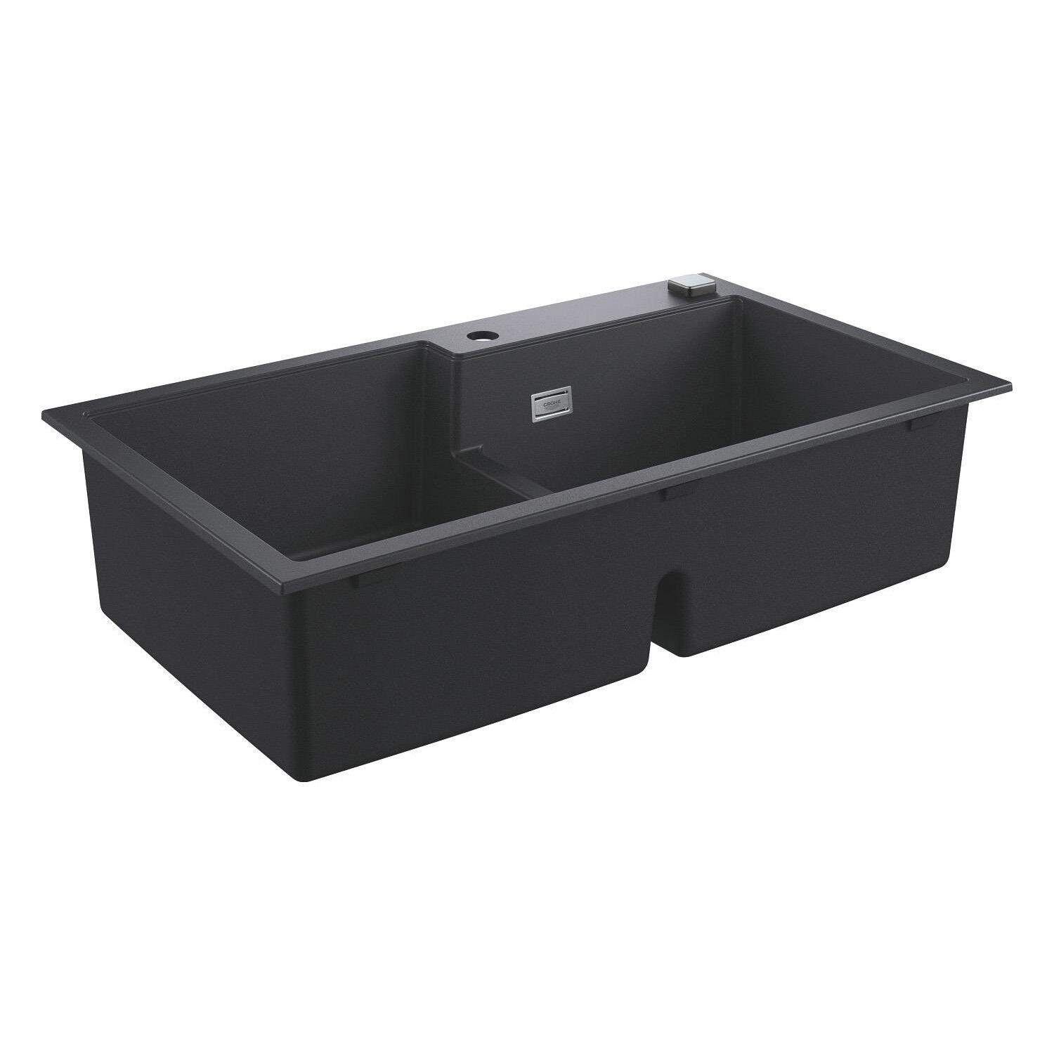 Grohe K500 Kuvars Kompozit Eviye 90 -C 86/50, Granit Siyah Rengi - 31649AP0