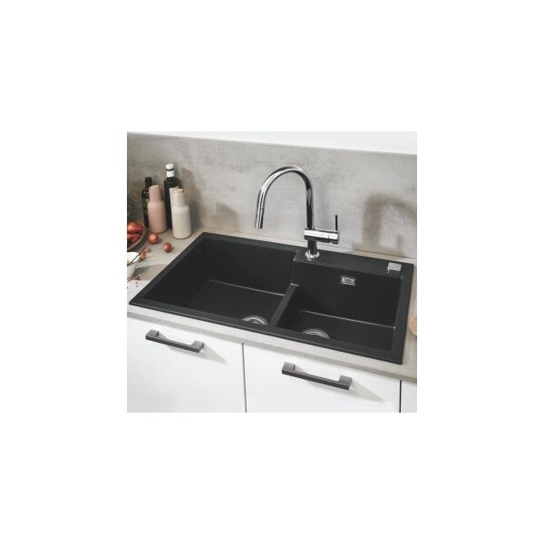 Grohe K500 Kuvars Kompozit Eviye 90 -C 86/50, Granit Siyah Rengi - 31649AP0