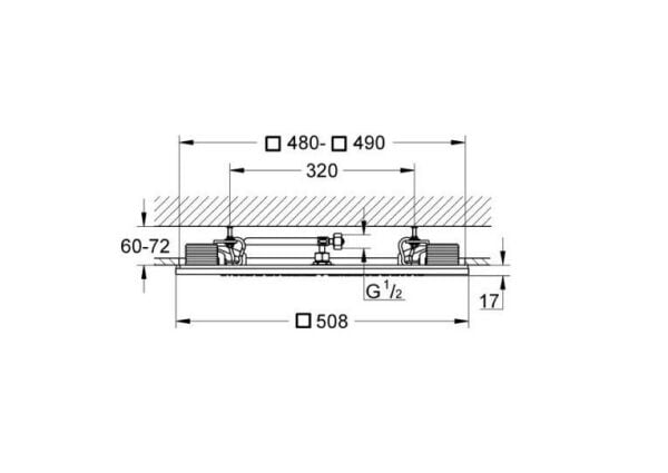 Grohe Rainshower F serisi 20 inch Işık Modüllü Tepe Duşu 27865000