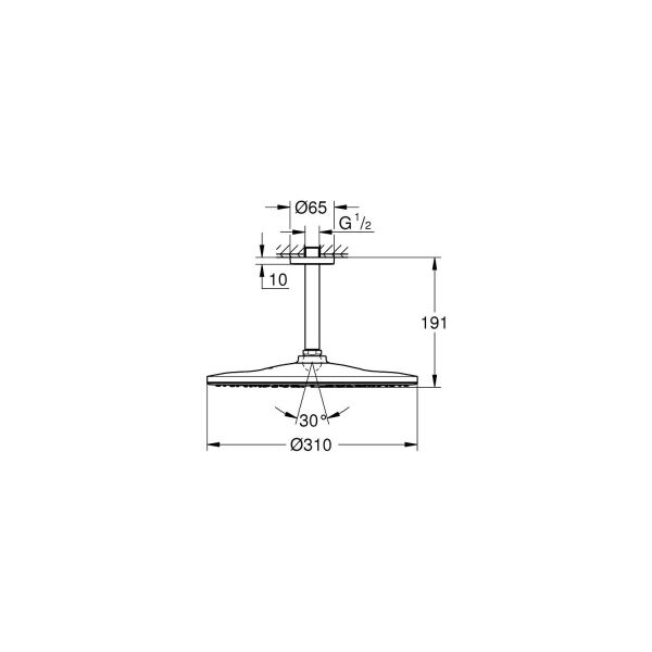 Grohe Rainshower Mono 310 Tepe Duş Seti Tavan 142 mm, 1 Spray-26560000