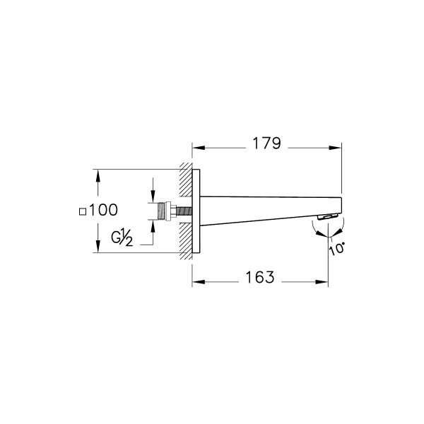 Artema Root Square A43116 Çıkış Ucu, Krom