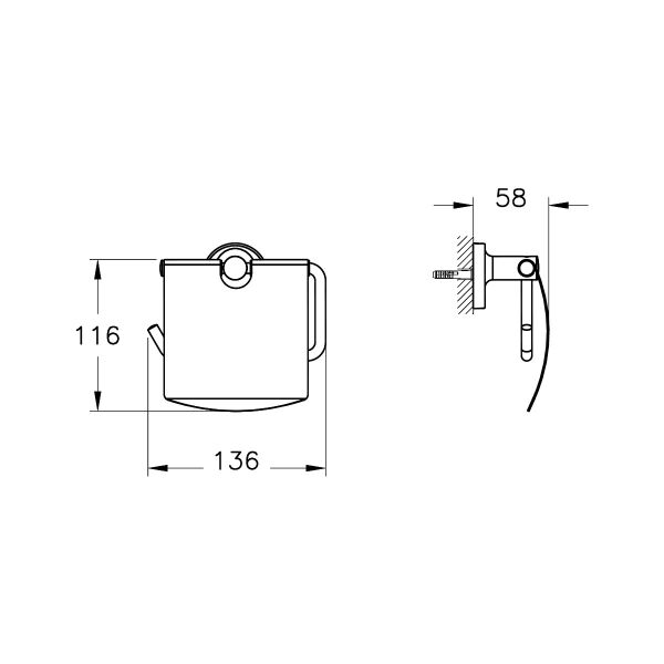 Vitra Base 300 A44112 Tuvalet Kağıtlığı, Krom