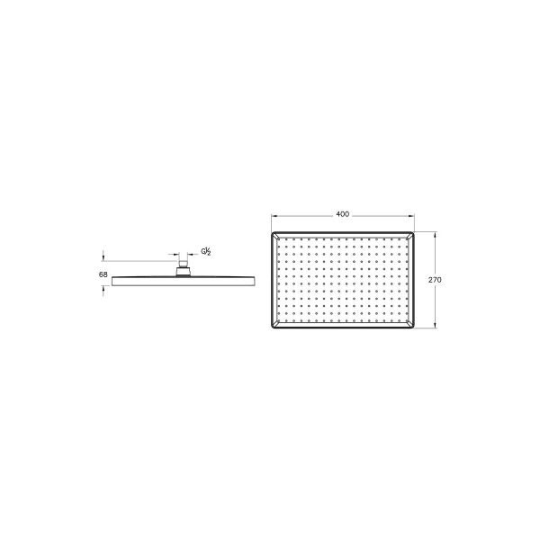 Vitra Prime Square Duş Başlığı 1f 400MM Krom A45921