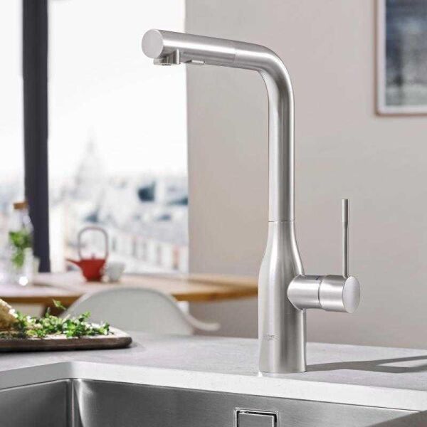 Grohe Eviye Bataryası Spiralli 2 Fonk Essence SuperSteel - 30270DC0