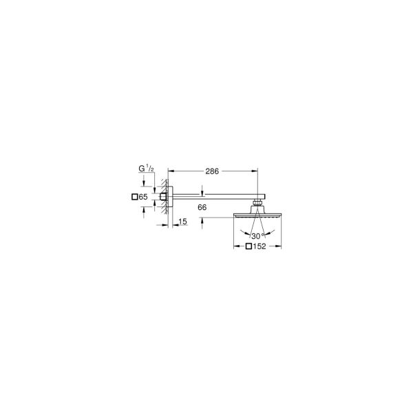 Euphoria Cube 150 Tek akışlı tepe duşu seti 286 mm 26073000