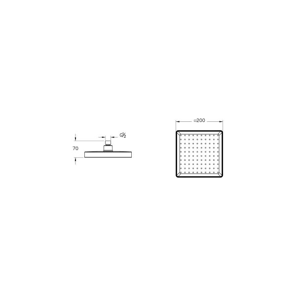 Artema Base Square Duş Başlığı 1f 200MM Mat Siyah A4590536