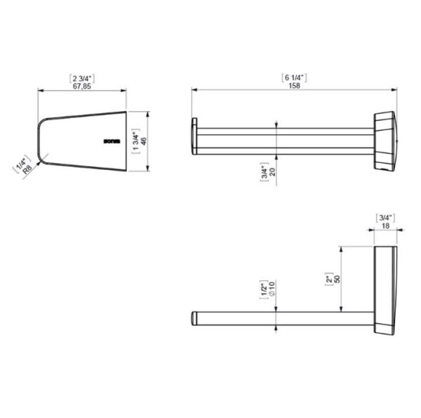 Sonia S-6 Krom Tuvalet Kağıtlığı Açık Sol - 161027
