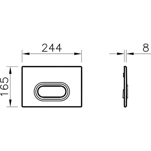 Vitra Loop O 740-1080 Tek Basmalı Kumanda Paneli, Parlak Krom