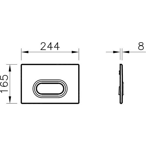 Vitra Loop O 740-1085 Tek Basmalı Kumanda Paneli, Mat Krom