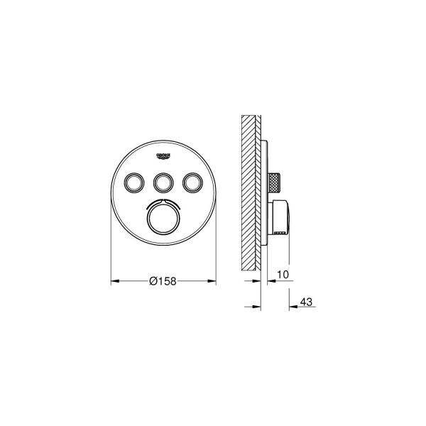 Grohe Smartcontrol 3 Valfli Akış Kontrollü Ankastre Duş Bataryası 29146000