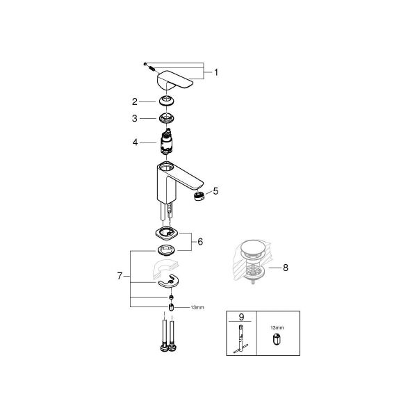 Grohe Cubeo Tek Kumandalı Lavabo Bataryası S-Boyut Grh 1016990000