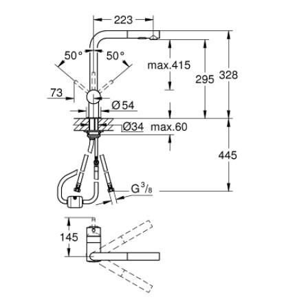 Grohe Minta Tek Kumandalı Eviye Bataryası - 30274DC0