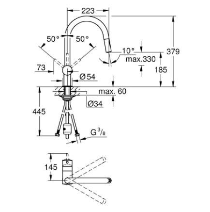 Grohe Minta Tek Kumandalı Eviye Bataryası - 32321DL2